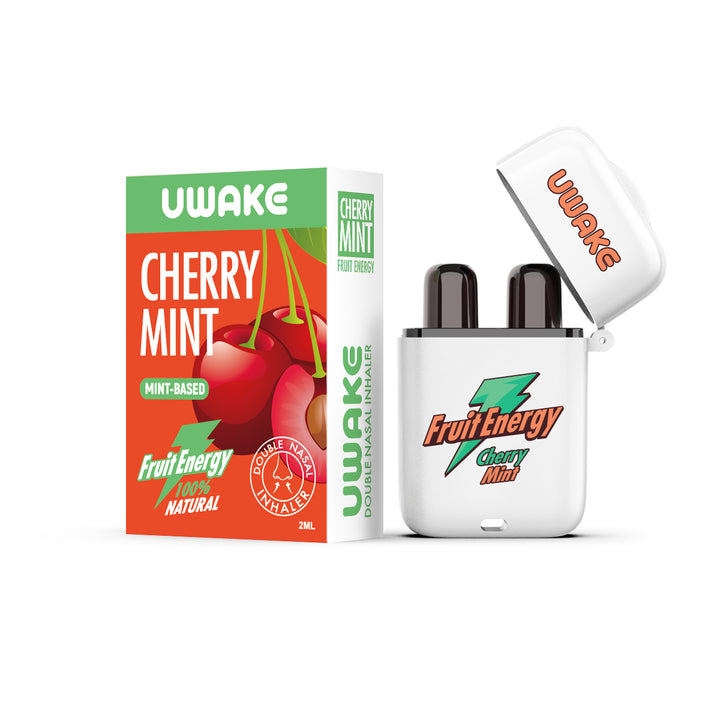 Uwake Fruit Cherry Mint Energy Dual-Hole Nasal Inhaler