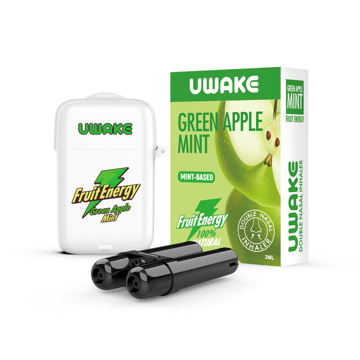 Uwake Fruit Energy Grape Mint Dual-Hole Nasal Inhaler