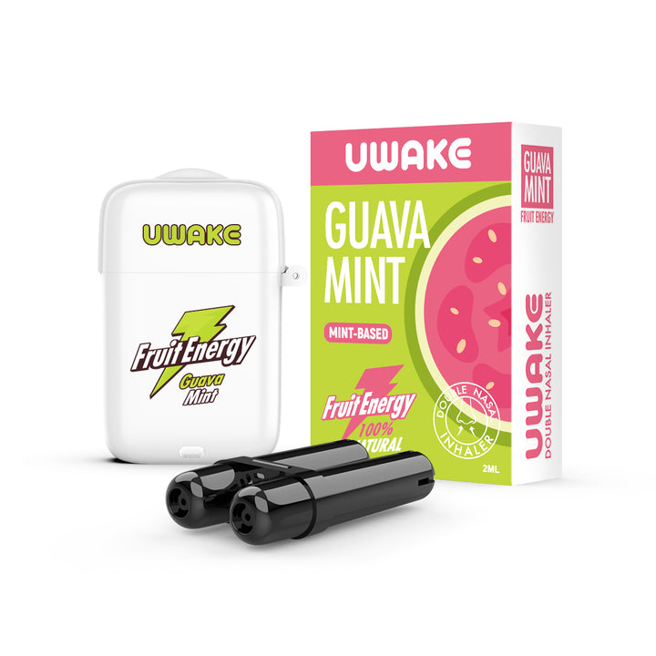 Uwake Fruit Energy Guava Mint Dual-Hole Nasal Inhaler