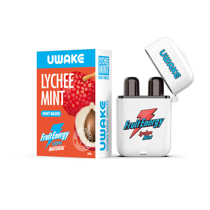 Uwake Fruit Energy Lychee Mint Dual-Hole Nasal Inhaler