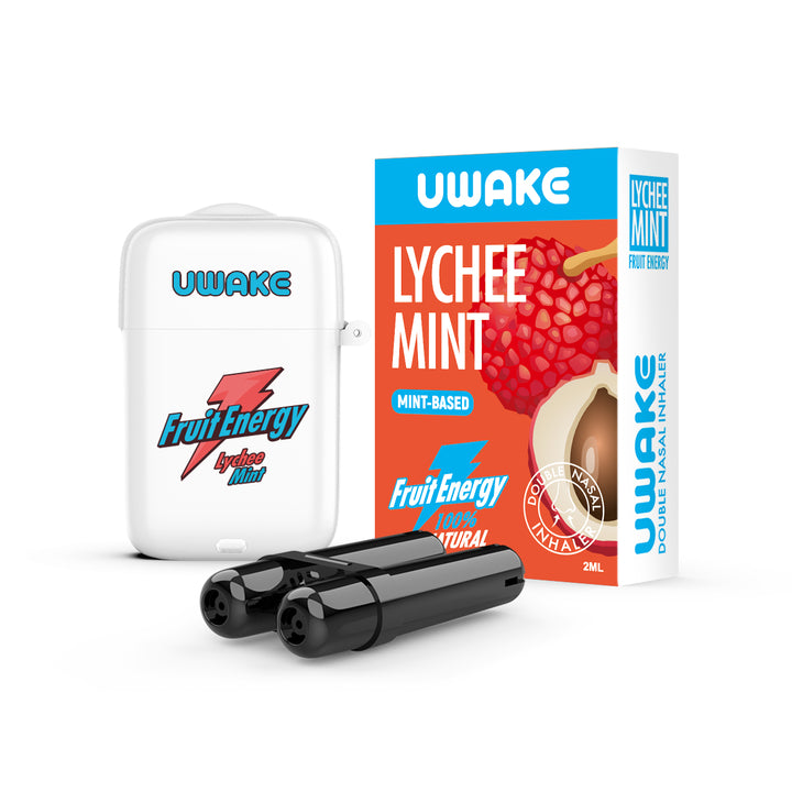 Uwake Fruit Energy Lychee Mint Dual-Hole Nasal Inhaler