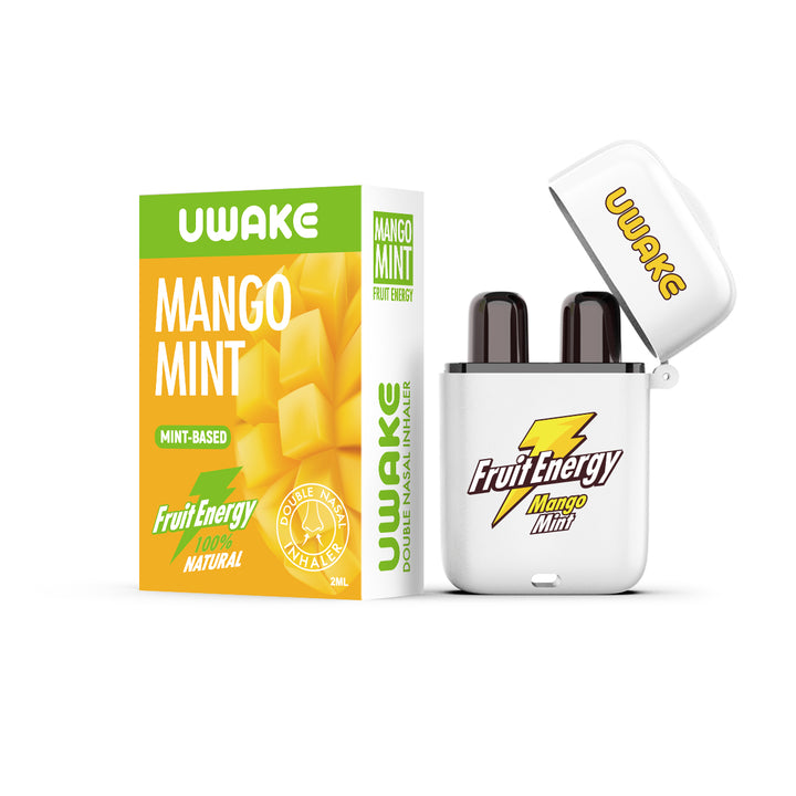 Uwake Fruit Energy Mango Mint Dual-Hole Nasal Inhaler