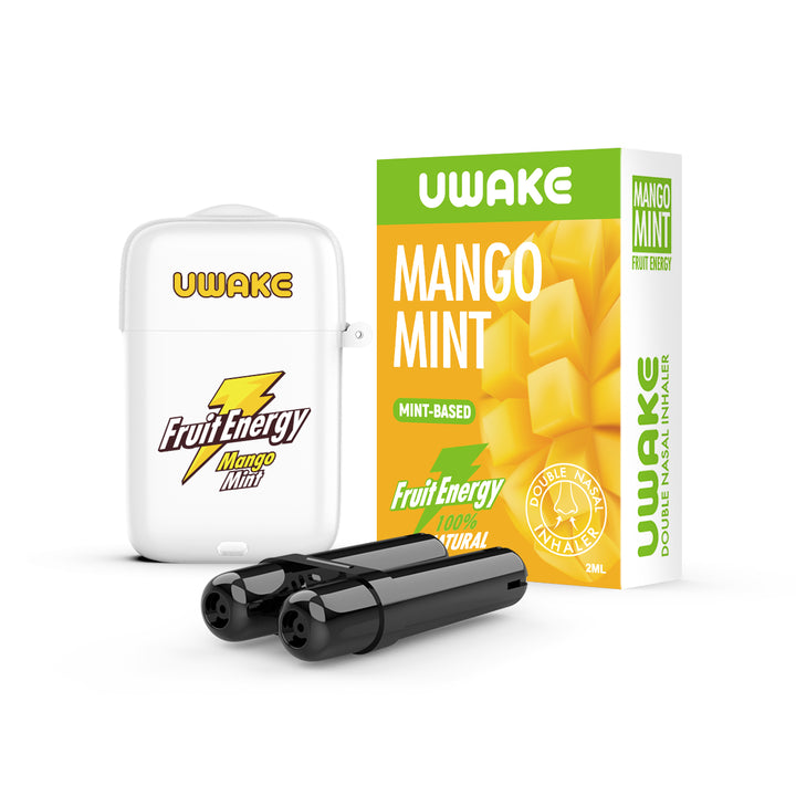 Uwake Fruit Energy Mango Mint Dual-Hole Nasal Inhaler