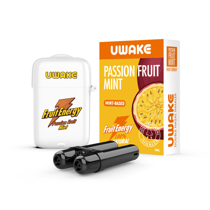 Uwake Fruit Energy Passion Fruit Mint Dual-Hole Nasal Inhaler