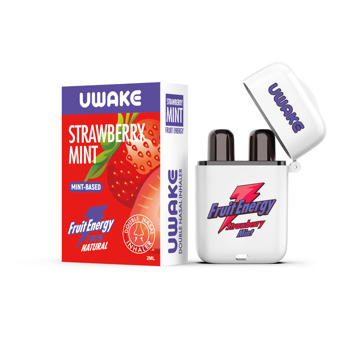 Uwake Fruit Energy Strawberry Mint Dual-Hole Nasal Inhaler